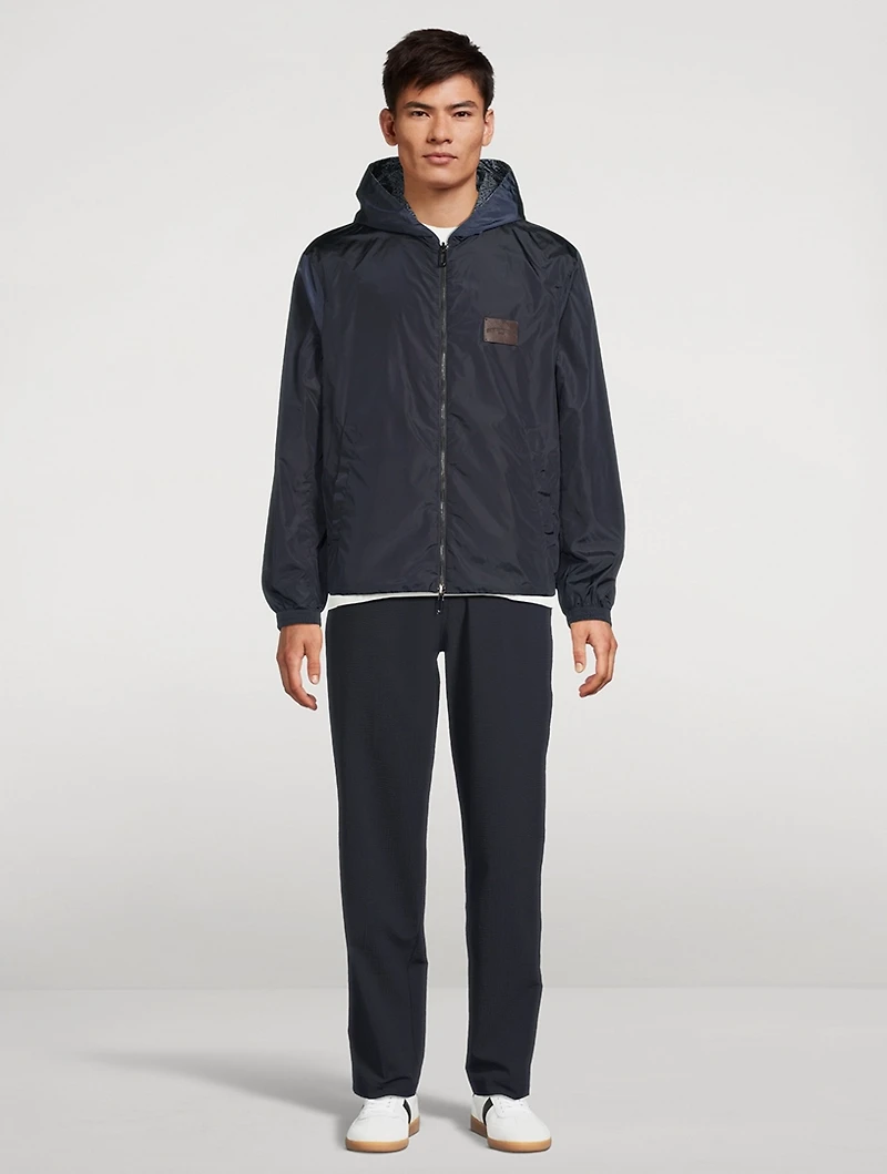 Reversible Nylon Blouson Jacket Majolica Print