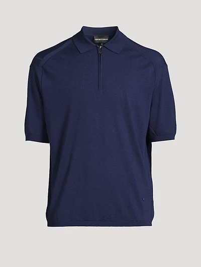 Wool-Blend Short-Sleeve Polo Shirt