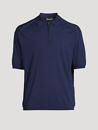 Wool-Blend Short-Sleeve Polo Shirt