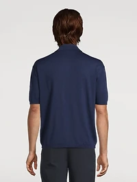 Wool-Blend Short-Sleeve Polo Shirt