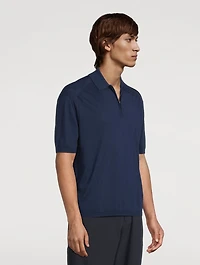 Wool-Blend Short-Sleeve Polo Shirt