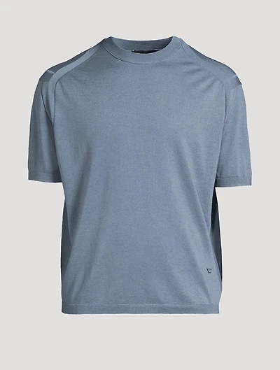 Wool-Blend Short-Sleeve Sweater