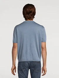 Wool-Blend Short-Sleeve Sweater