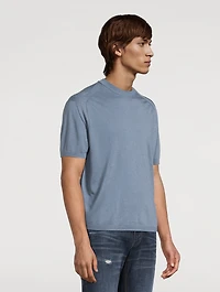 Wool-Blend Short-Sleeve Sweater