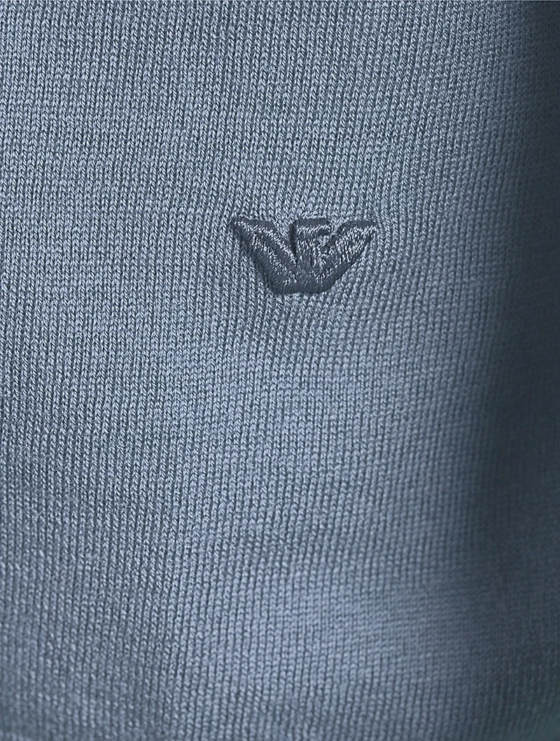 Wool-Blend Short-Sleeve Sweater