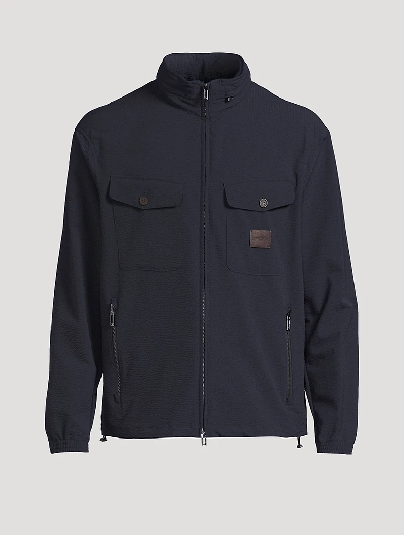 Nylon Seersucker Blouson Jacket