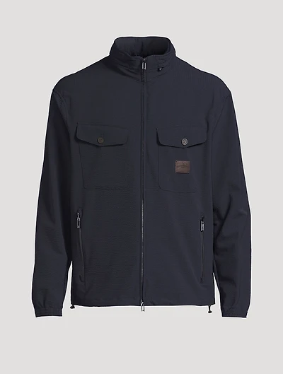Nylon Seersucker Blouson Jacket