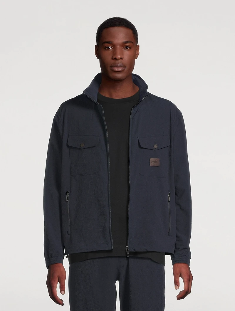 Nylon Seersucker Blouson Jacket