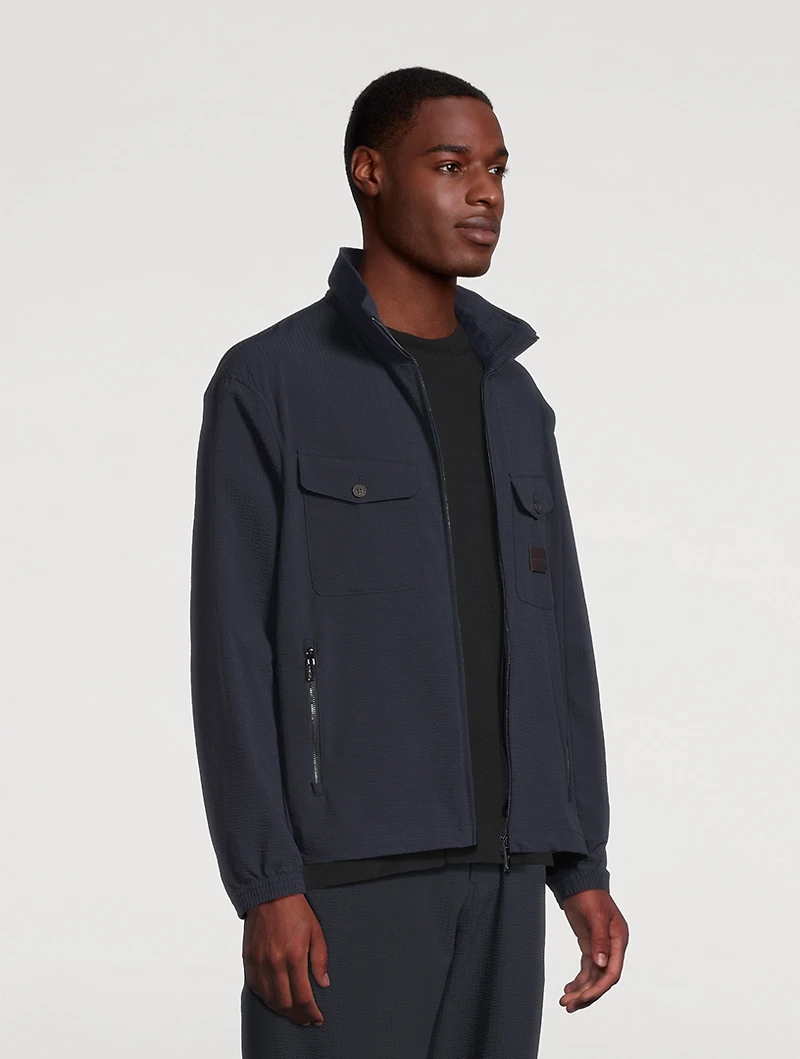 Nylon Seersucker Blouson Jacket