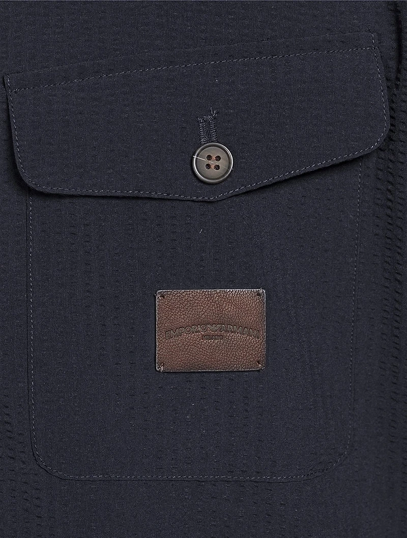 Nylon Seersucker Blouson Jacket