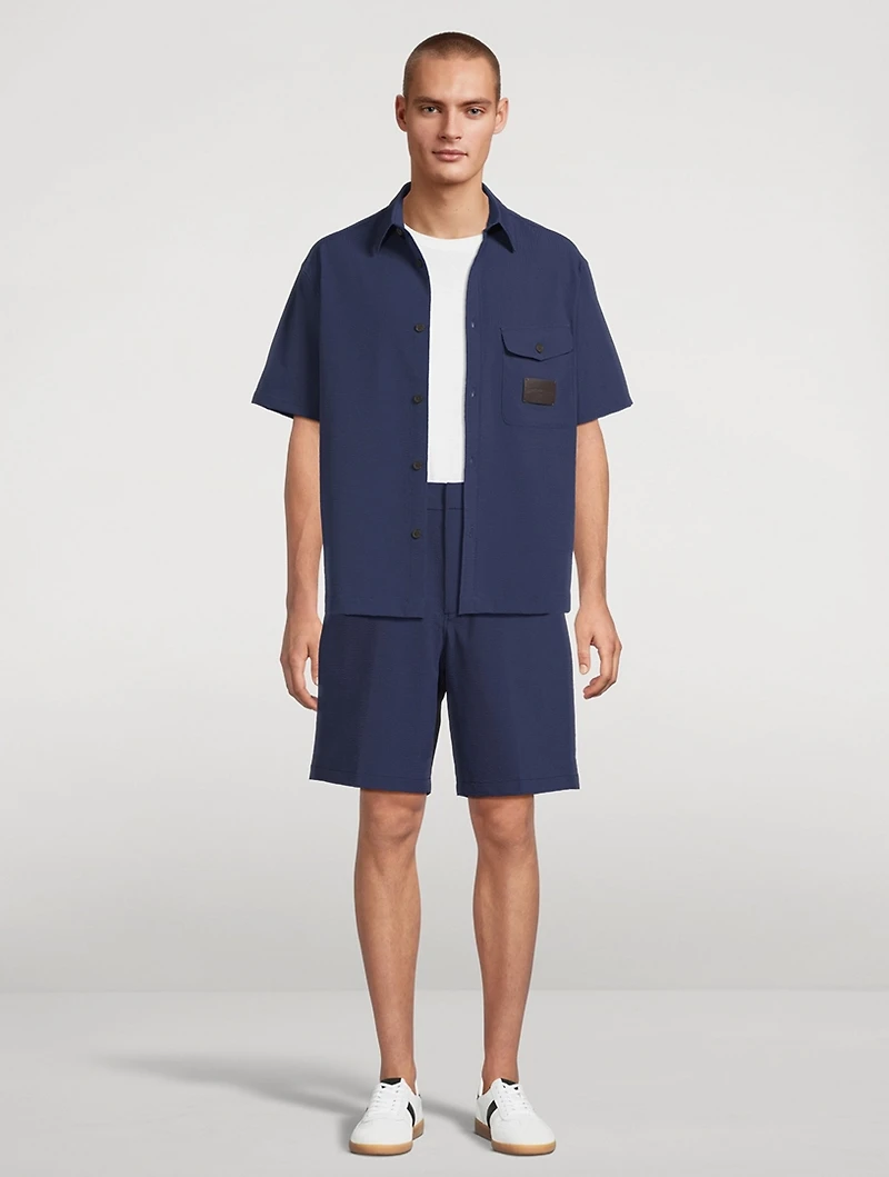 Nylon Seersucker Chino Bermuda Shorts