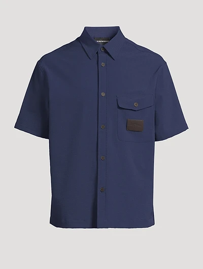 Nylon Seersucker Short-Sleeve Shirt
