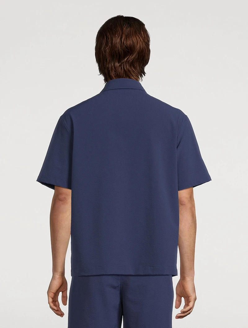 Nylon Seersucker Short-Sleeve Shirt