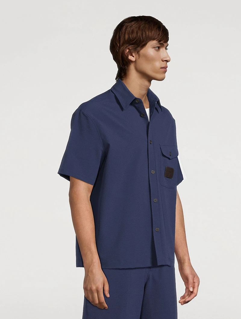 Nylon Seersucker Short-Sleeve Shirt