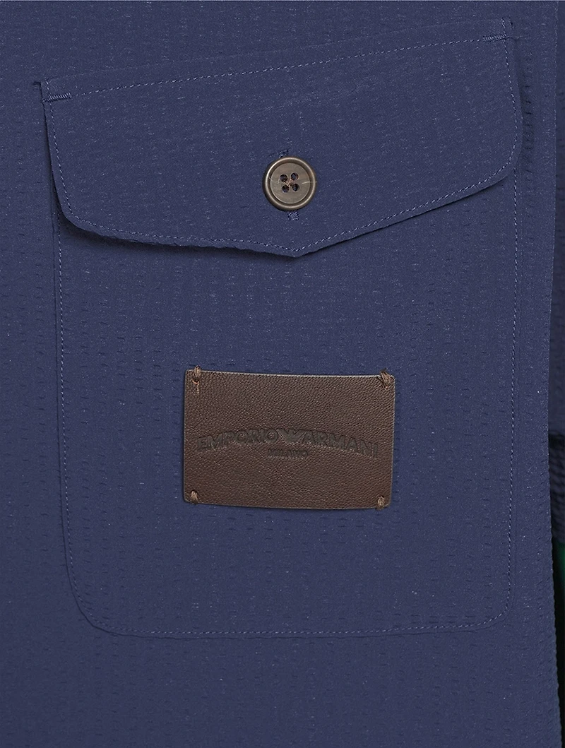 Nylon Seersucker Short-Sleeve Shirt