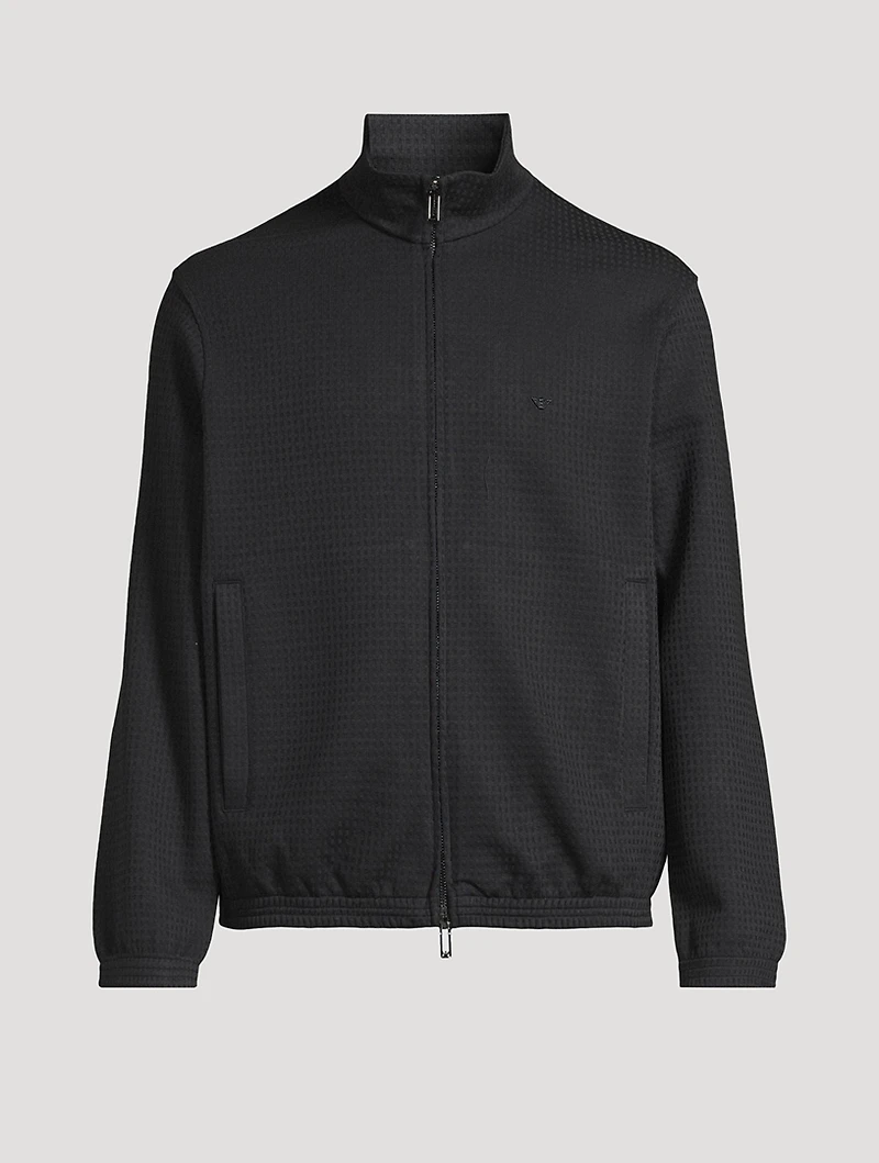 Jacquard Jersey Zip Sweatshirt