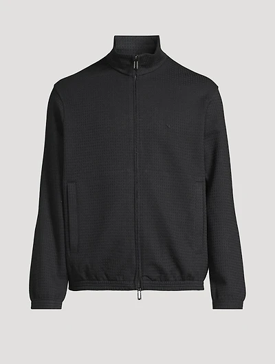 Jacquard Jersey Zip Sweatshirt
