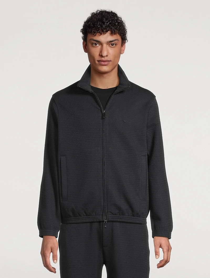 Jacquard Jersey Zip Sweatshirt