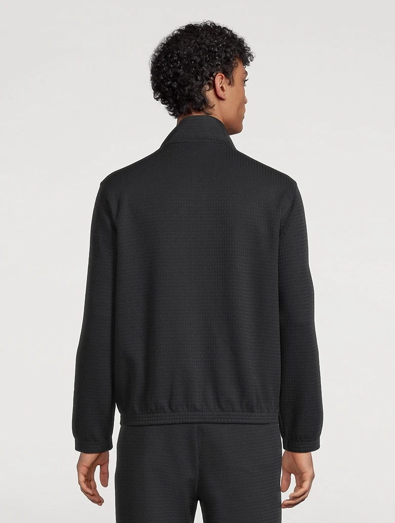 Jacquard Jersey Zip Sweatshirt