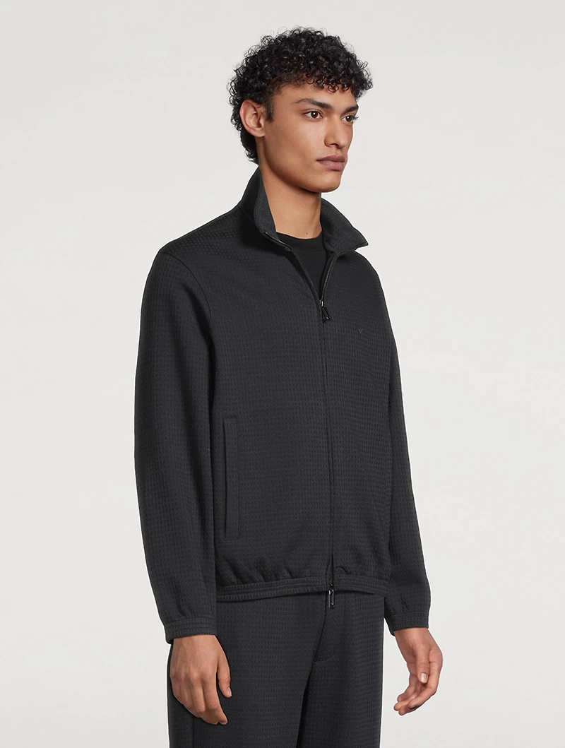 Jacquard Jersey Zip Sweatshirt