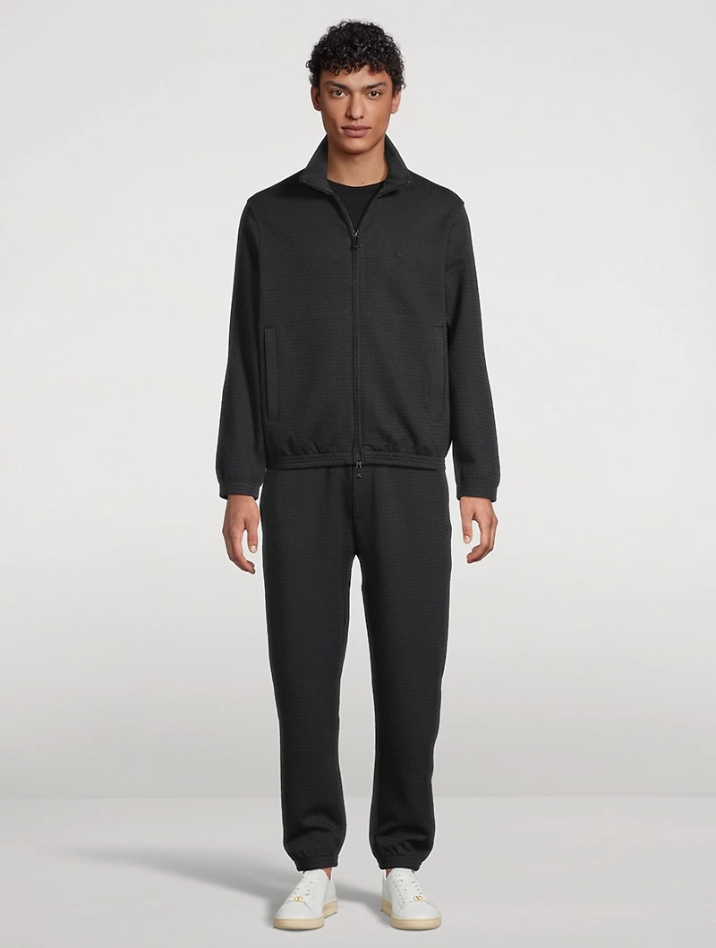 Jacquard Jersey Zip Sweatshirt