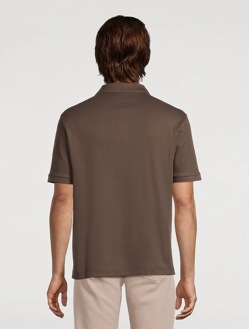 Jersey Polo With Jacquard Motif