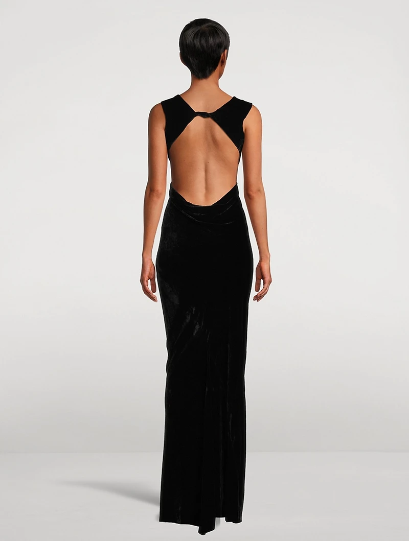 Concordians Velvet Backless Gown