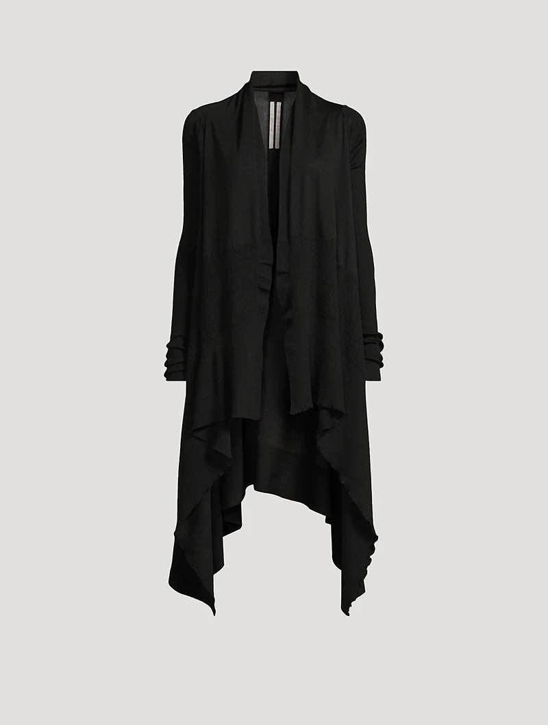 Draped Wool Cardigan
