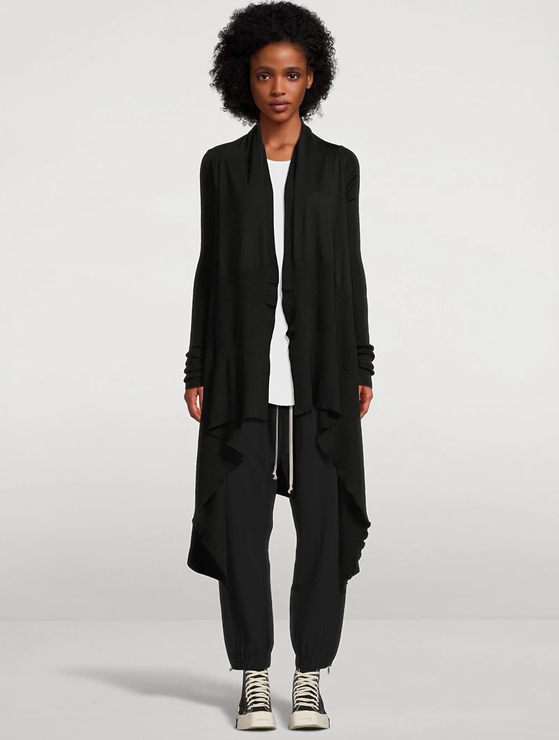 Draped Wool Cardigan