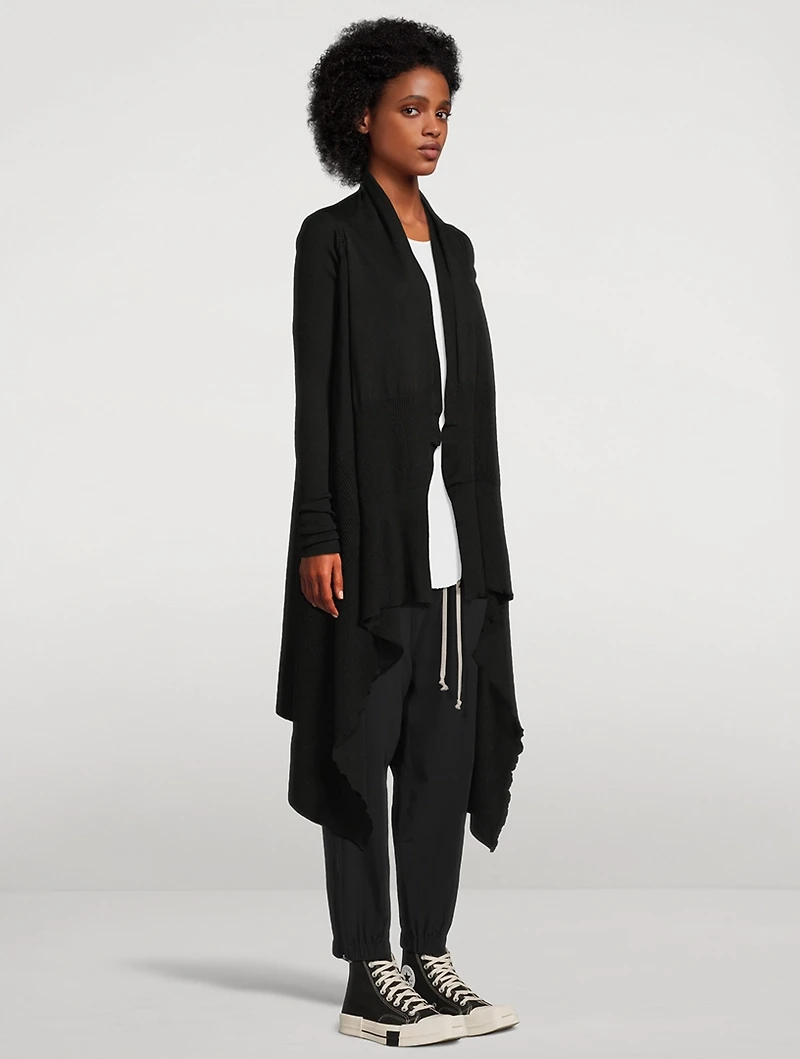 Draped Wool Cardigan