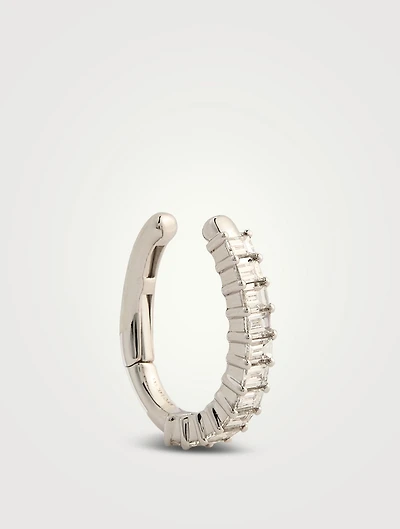 14K Gold Ear Cuff With Baguette Diamonds