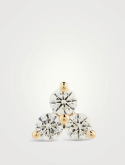 14K Gold Diamond Trio Stud Earring