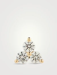 14K Gold Diamond Trio Stud Earring