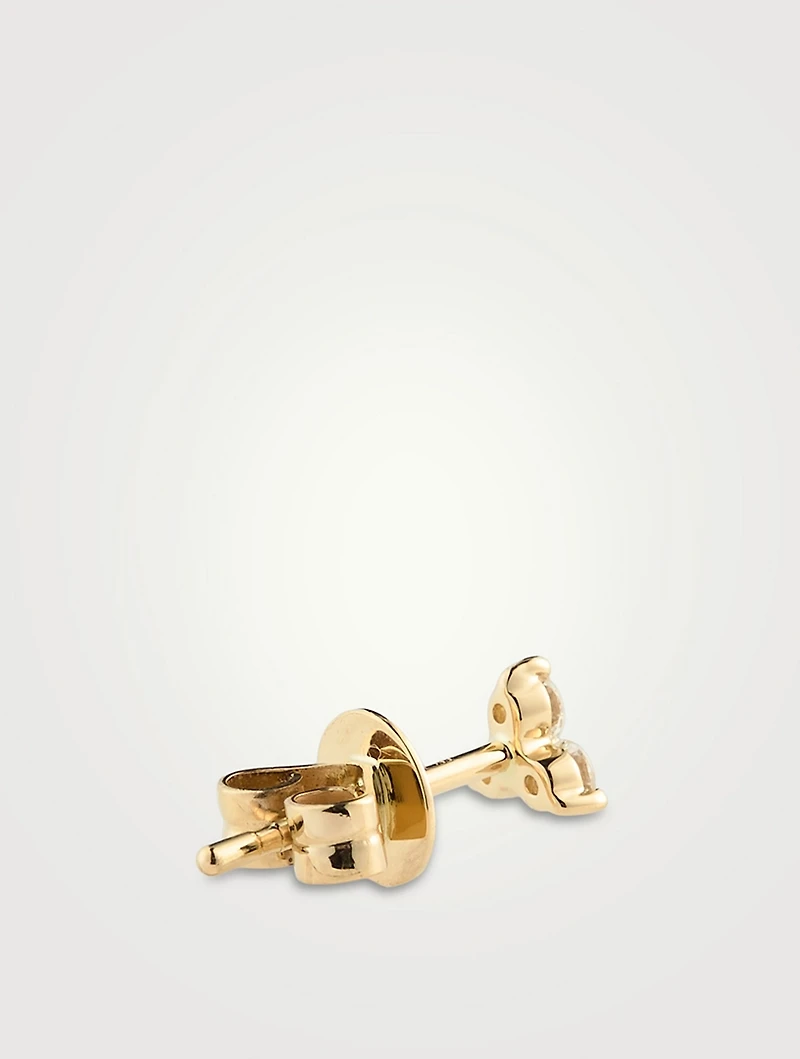 14K Gold Diamond Trio Stud Earring