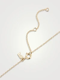 14K Gold Diamond Multifaceted Mini Bar Necklace