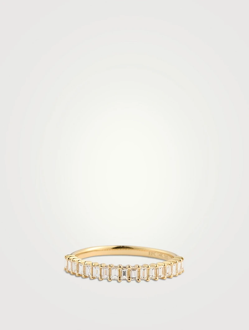 14K Gold Baguette Diamond Ring