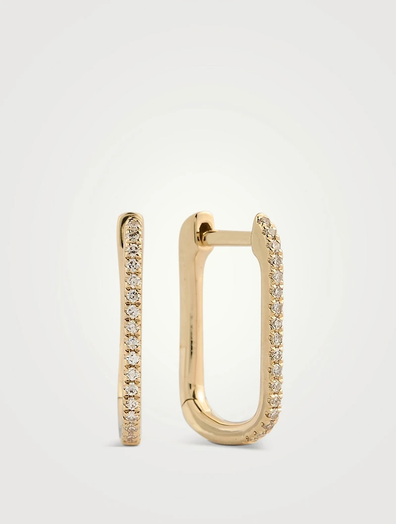 Lola 14K Gold Hoop Earrings With Diamonds