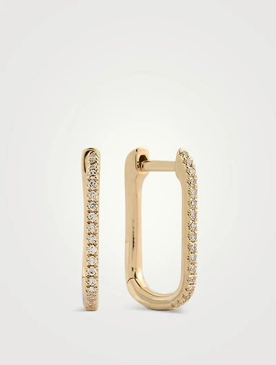 Lola 14K Gold Hoop Earrings With Diamonds