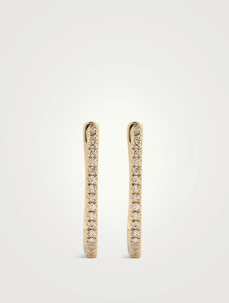 Lola 14K Gold Hoop Earrings With Diamonds