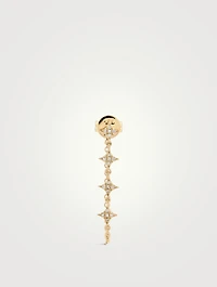 14K Gold Triple Prong Set Diamond Earring