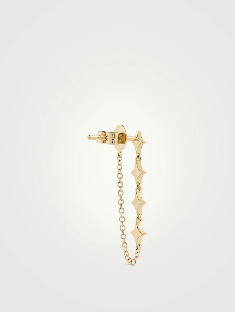 14K Gold Triple Prong Set Diamond Earring