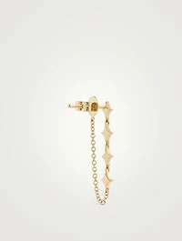 14K Gold Triple Prong Set Diamond Earring
