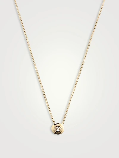 14K Gold Oval Diamond Necklace
