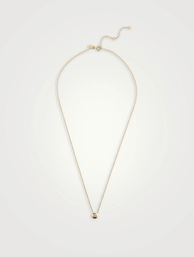 14K Gold Oval Diamond Necklace