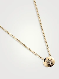14K Gold Oval Diamond Necklace