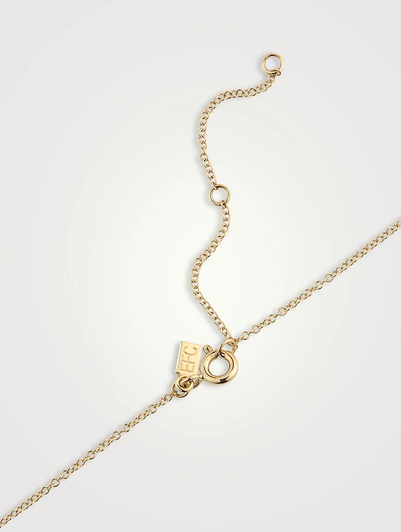 14K Gold Oval Diamond Necklace
