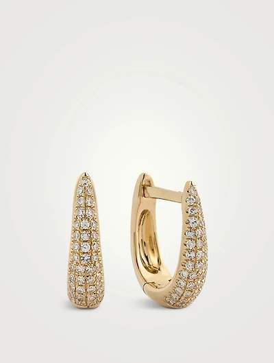 Mini Maeve 14K Gold Huggie Hoop Earrings With Diamonds