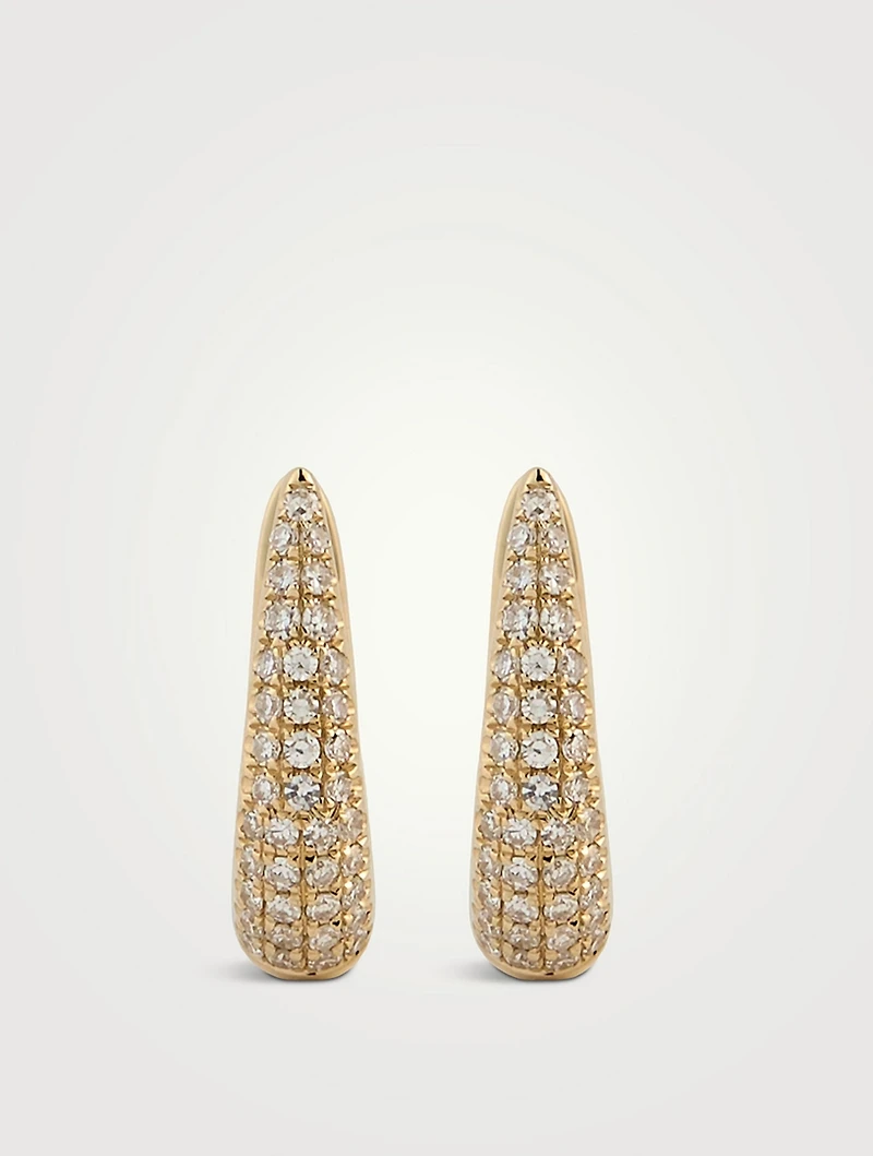 Mini Maeve 14K Gold Huggie Hoop Earrings With Diamonds