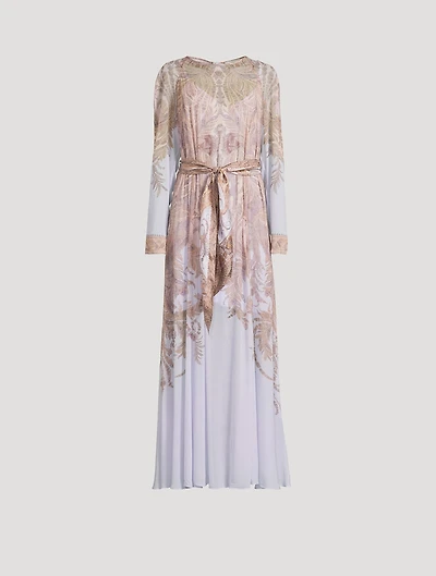 Hypnotic Belted Maxi Dress Paisley Print
