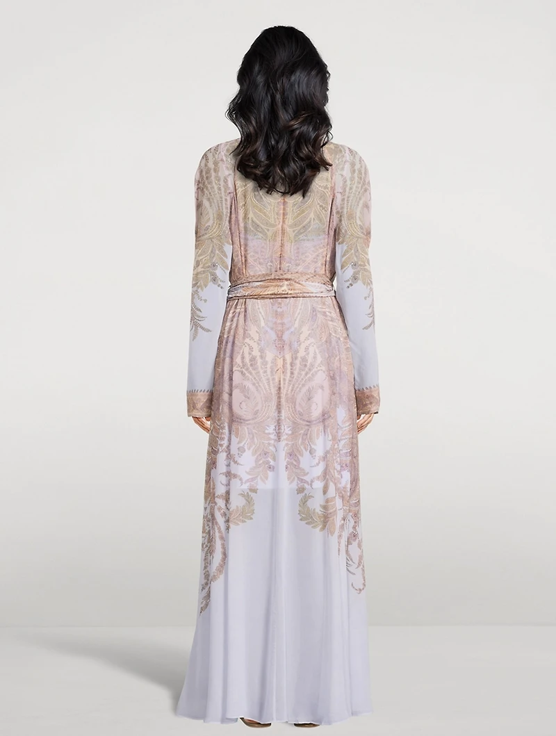 Hypnotic Belted Maxi Dress Paisley Print
